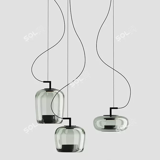 Modern Double Brokislighting Fixture 3D model image 3