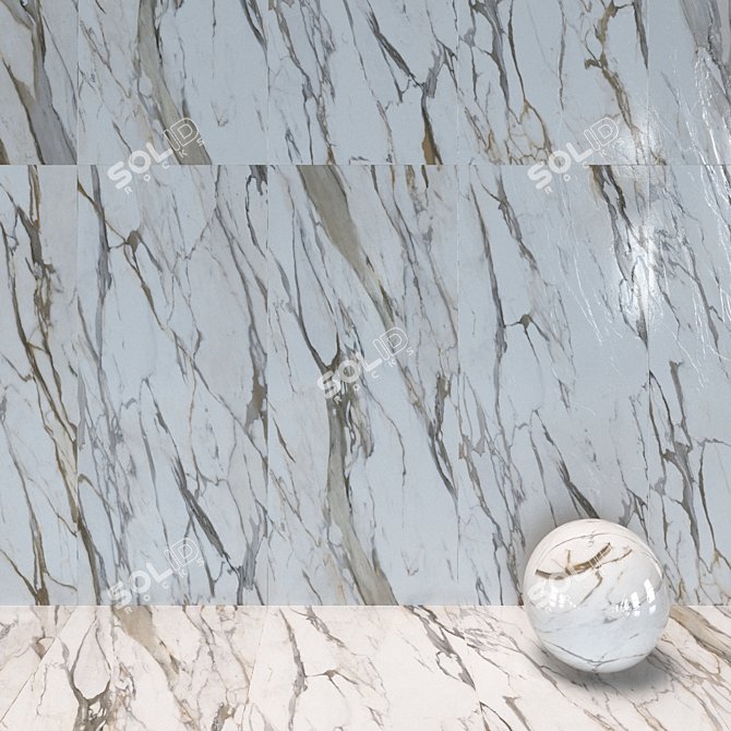 Calacatta Gold Marble Tiles Collection 3D model image 5