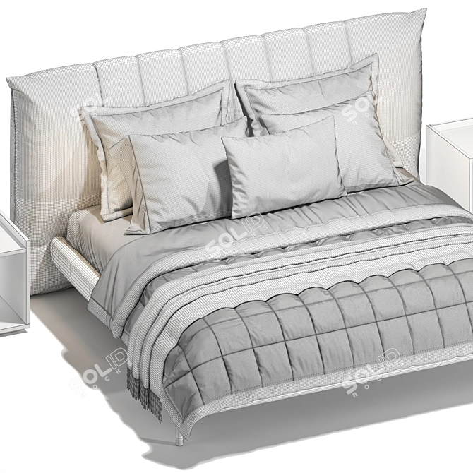 Novamobili GROOVE Modern Bed Frame 3D model image 3