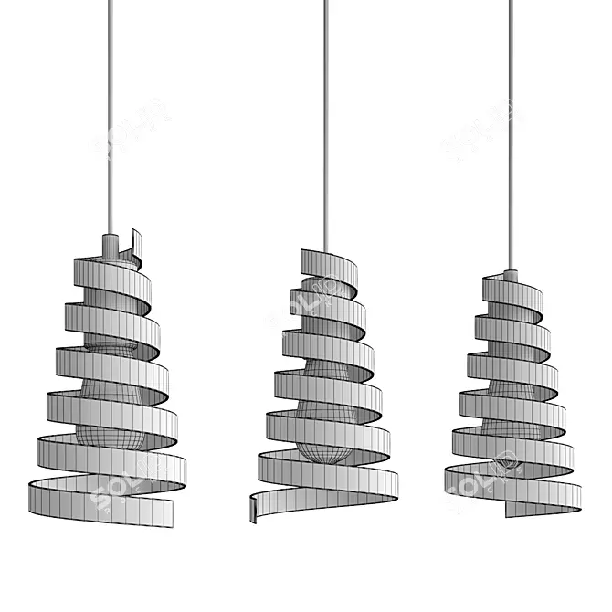 Loft Style Black Pendant Light 3D model image 3