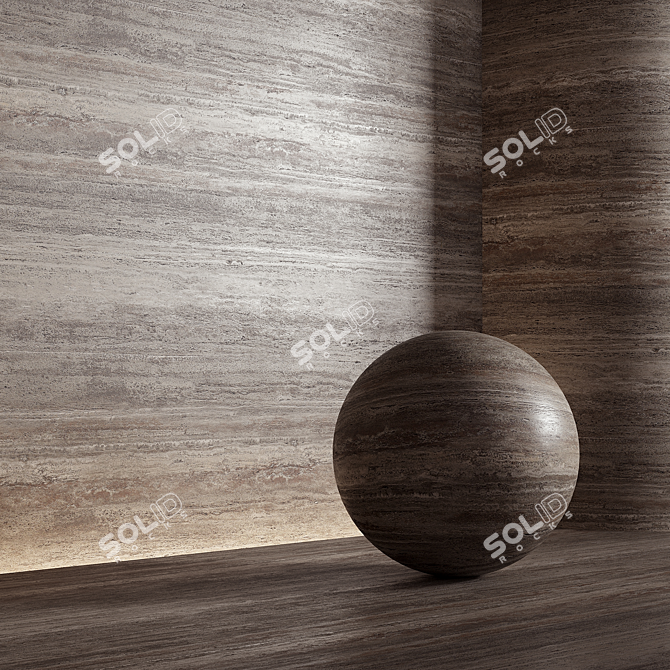 Travertine Stone Material Texture Set 3D model image 1