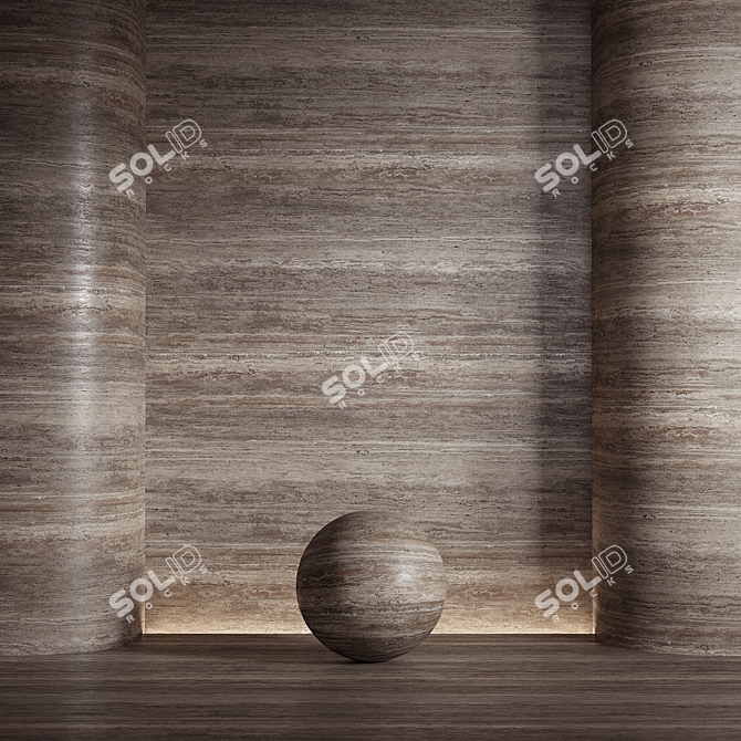 Travertine Stone Material Texture Set 3D model image 2