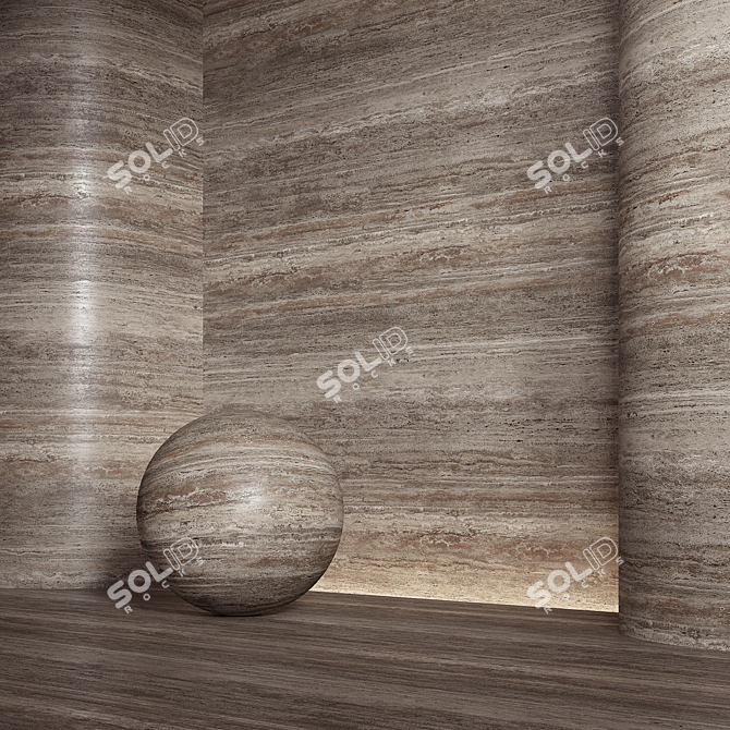 Travertine Stone Material Texture Set 3D model image 3