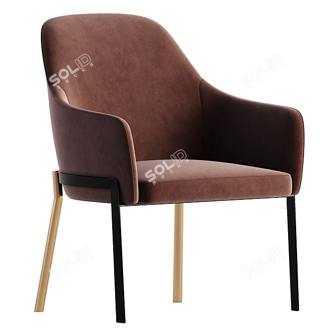 Stacy Fabric Armchair Modern Design 3D model image 4