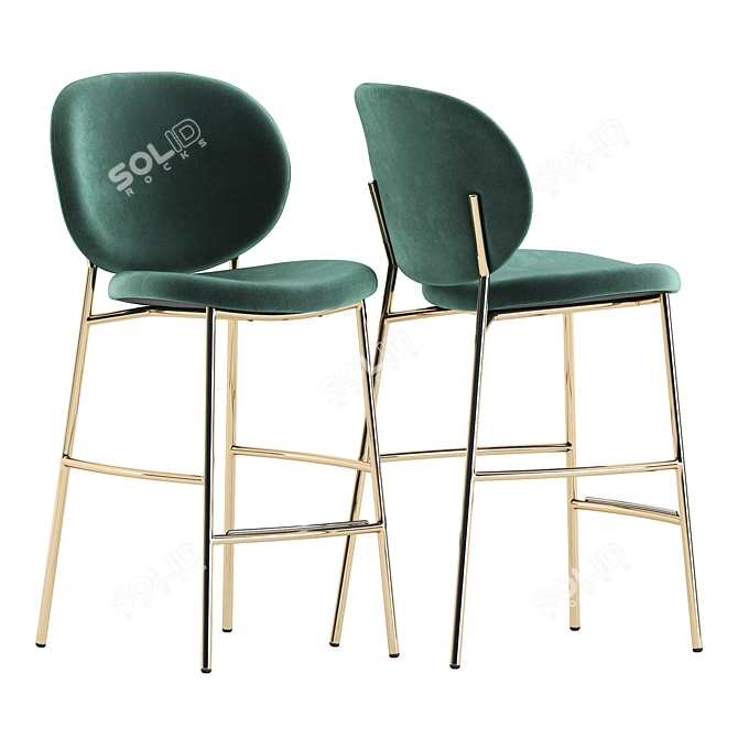 Modern Ines Bar Stool Design 3D model image 2