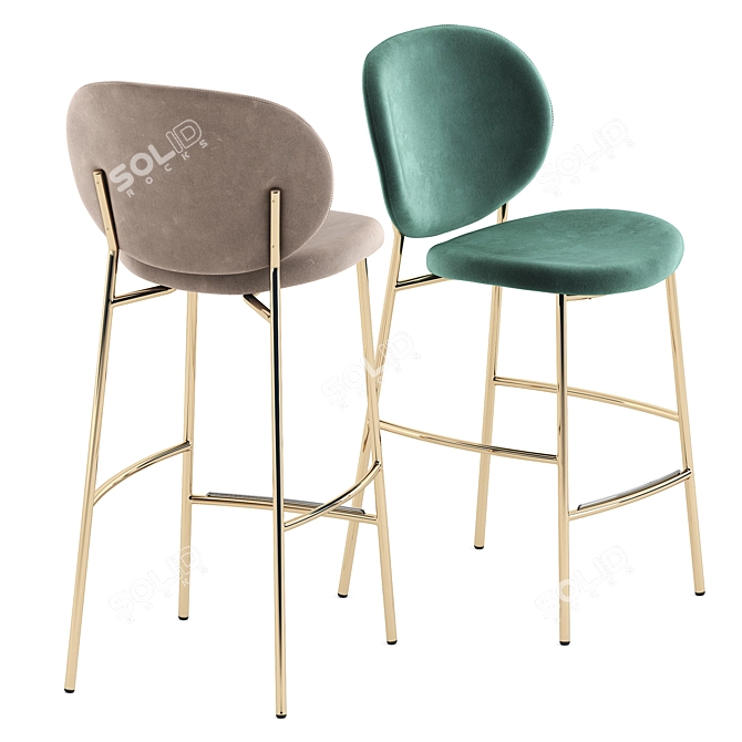 Modern Ines Bar Stool Design 3D model image 3