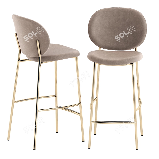 Modern Ines Bar Stool Design 3D model image 4