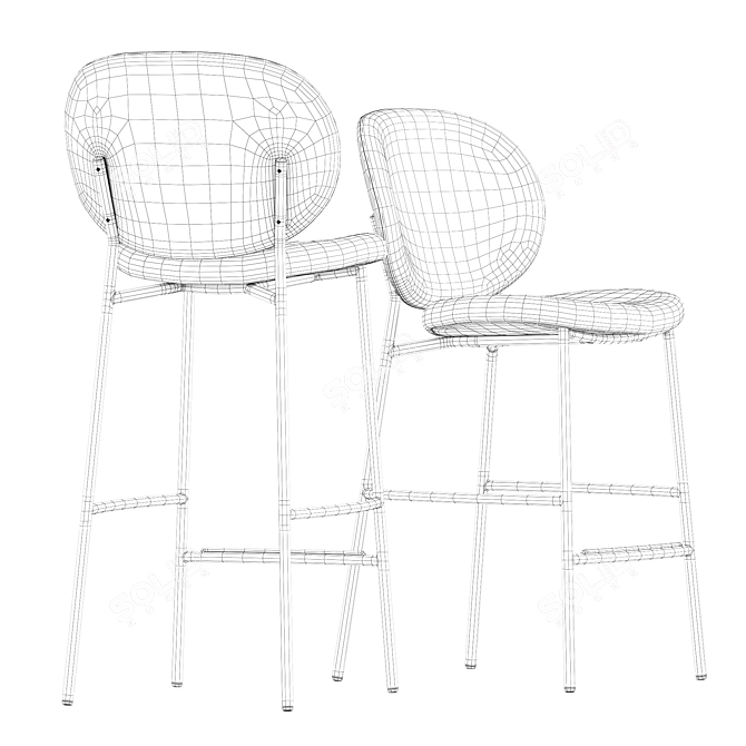 Modern Ines Bar Stool Design 3D model image 5