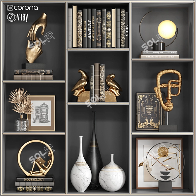 Elegant Home Decor Set 3D model image 1