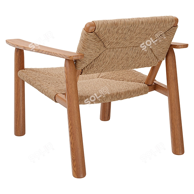 Handwoven Abondance Straw Chair 3D model image 3