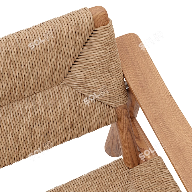 Handwoven Abondance Straw Chair 3D model image 4