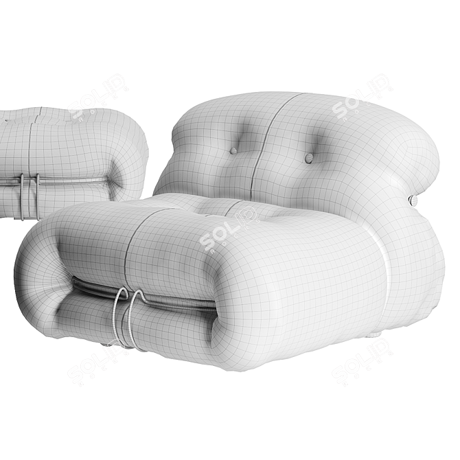 Luxurious Soriana Lounge Chair 3D model image 3