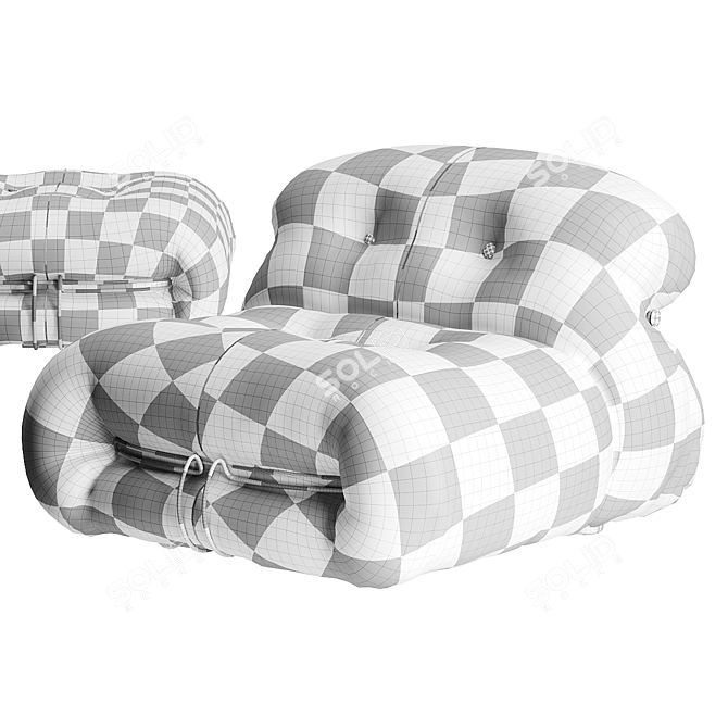 Luxurious Soriana Lounge Chair 3D model image 8