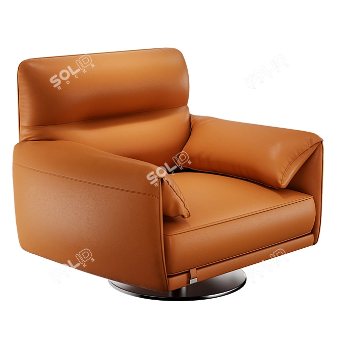 Modern Tampa Swivel Armchair: Luxury Elegance 3D model image 1