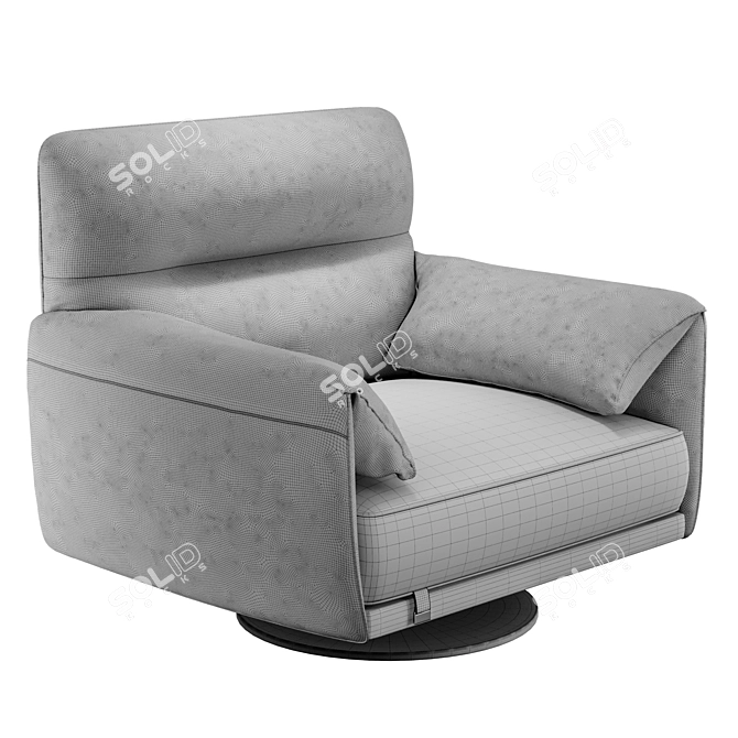 Modern Tampa Swivel Armchair: Luxury Elegance 3D model image 3