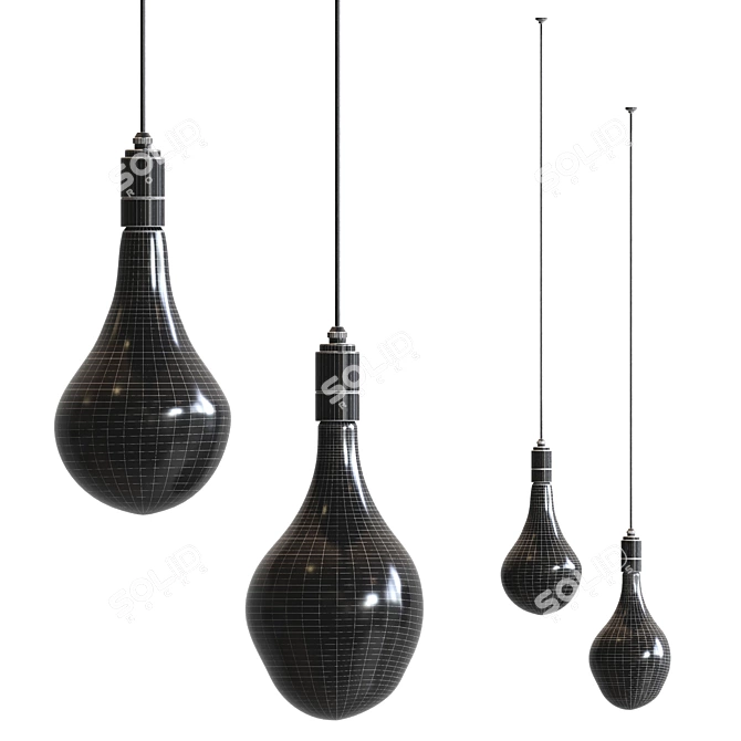 Voronoi Pendant Lamp: Elegant Illumination 3D model image 3