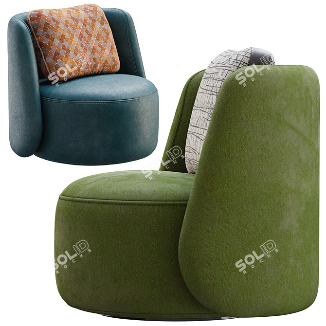 Sleek Modern Pyora Furniture 3D model image 7