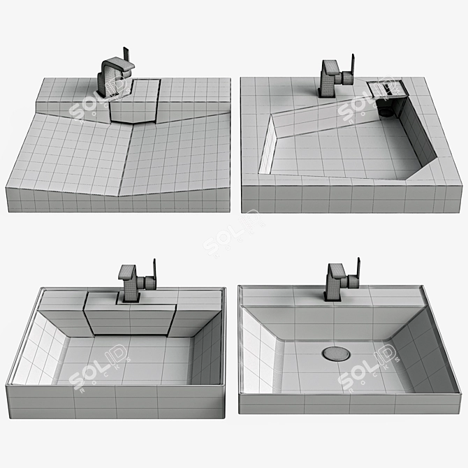 Floating Sink Over Washing Machine 3D model image 4