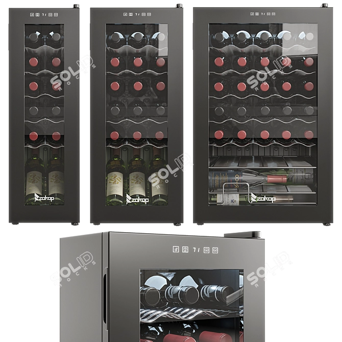 Modern Wine Refrigerator: Sleek Design 3D model image 1