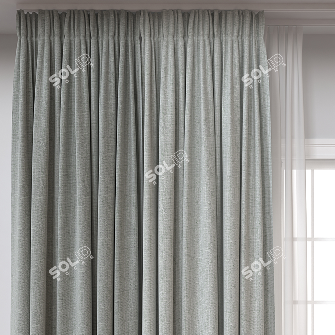  3D Curtain Model with 112650 Polys 3D model image 2