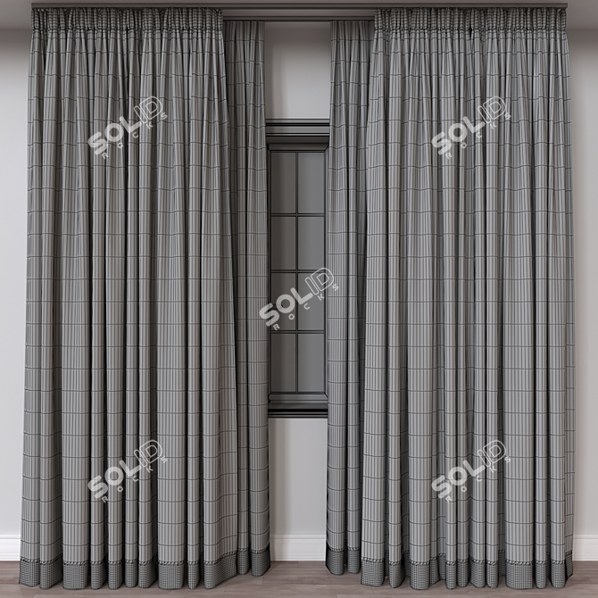  3D Curtain Model with 112650 Polys 3D model image 4