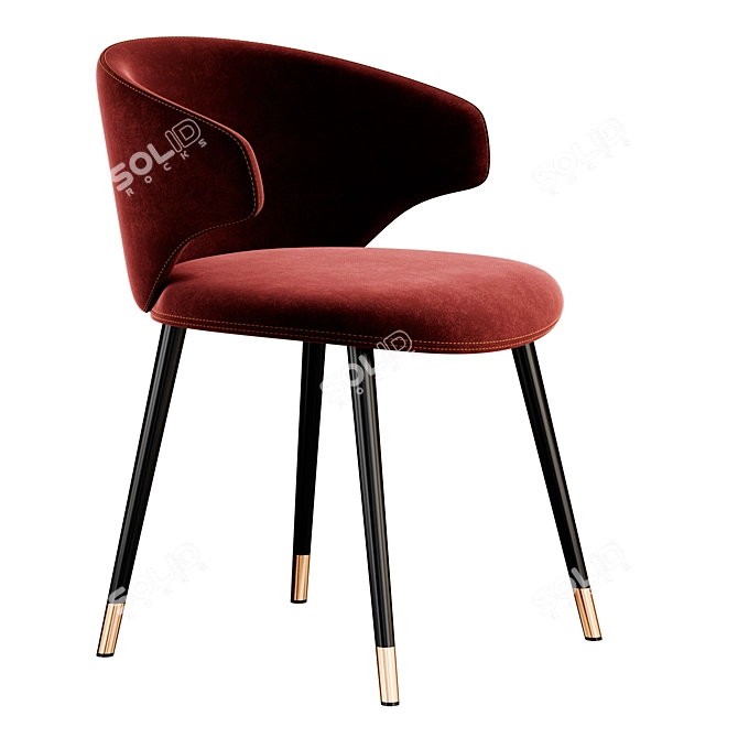 Elegant Velvet Dining Chair Eichholtz 3D model image 2