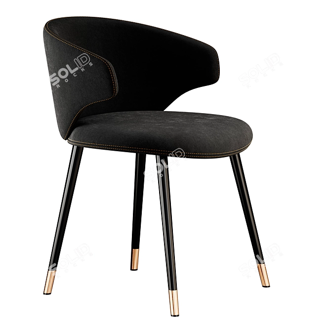 Elegant Velvet Dining Chair Eichholtz 3D model image 5