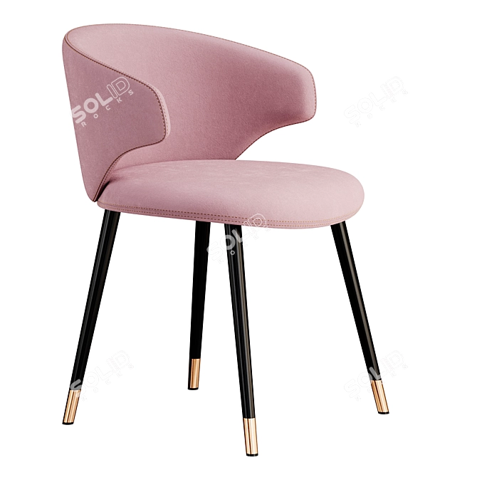 Elegant Velvet Dining Chair Eichholtz 3D model image 6