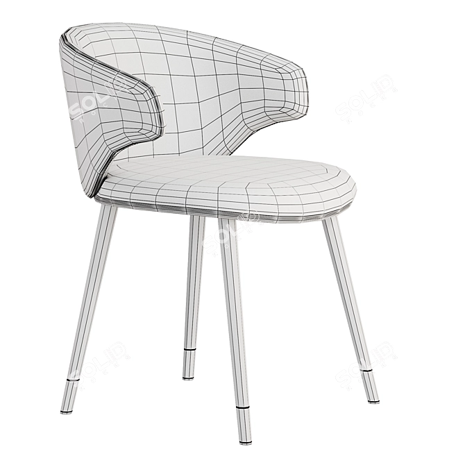 Elegant Velvet Dining Chair Eichholtz 3D model image 7