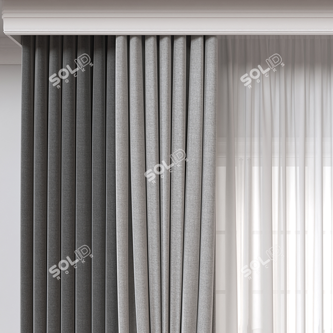  3D Curtains Models Collection 3D model image 3