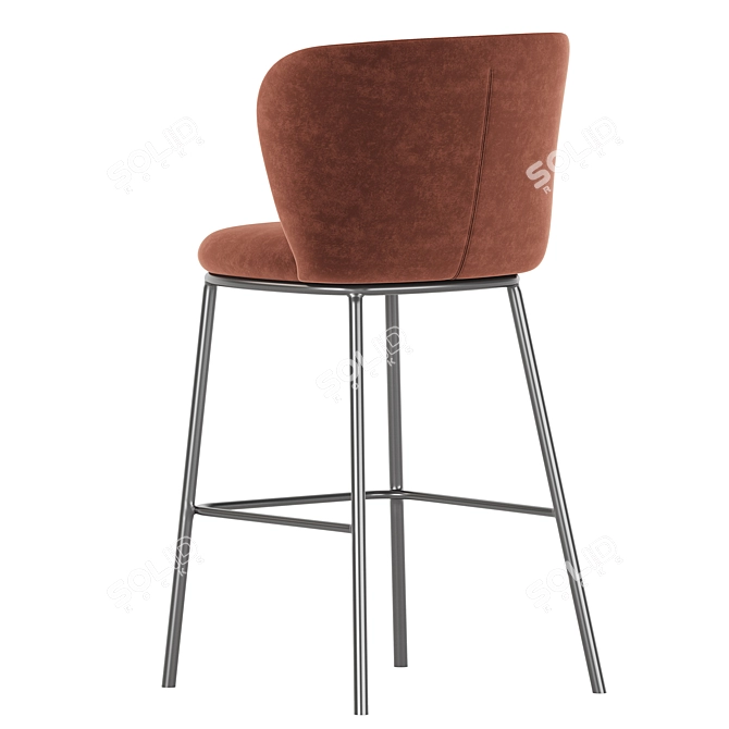 Ciselia Light Grey Fabric Bar Stool 3D model image 6