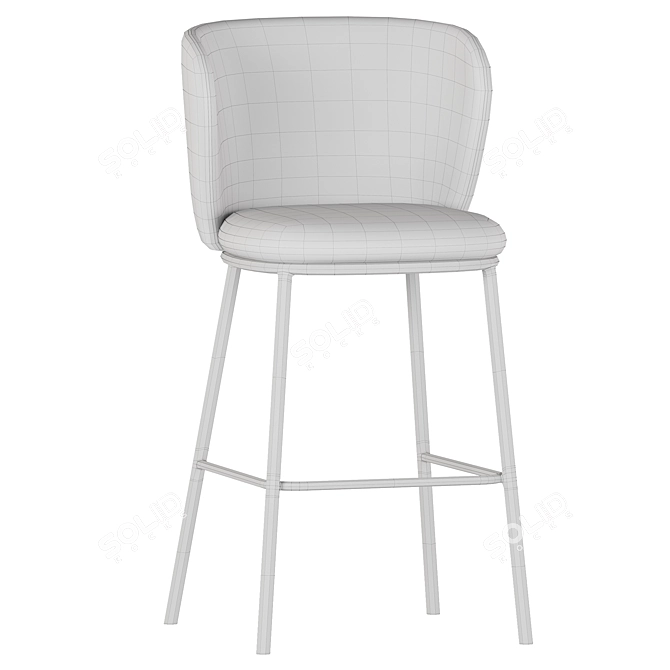 Ciselia Light Grey Fabric Bar Stool 3D model image 7