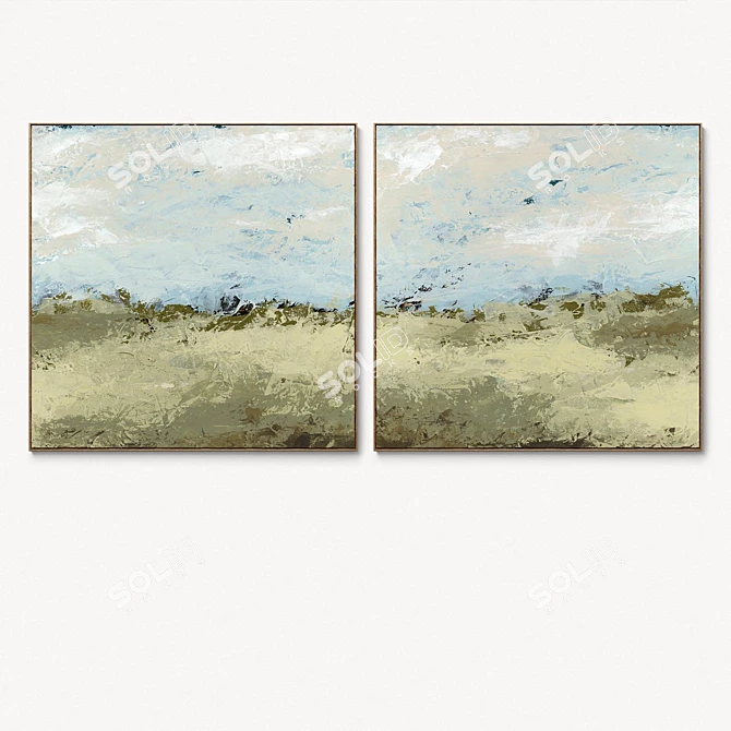 Abstract Canvas Photo Frames Set 3D model image 3