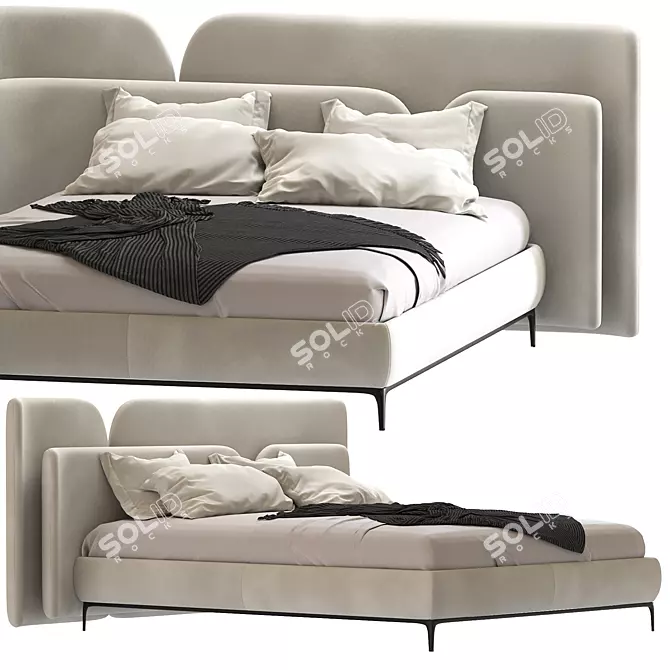 Sleek Lauren Bed Design 3D model image 1