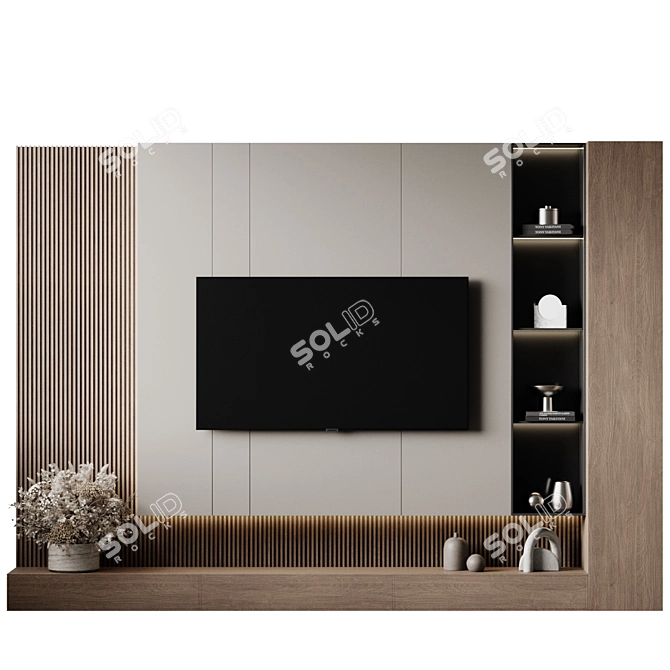 Sleek Geometry TV Wall Mount 3D model image 1