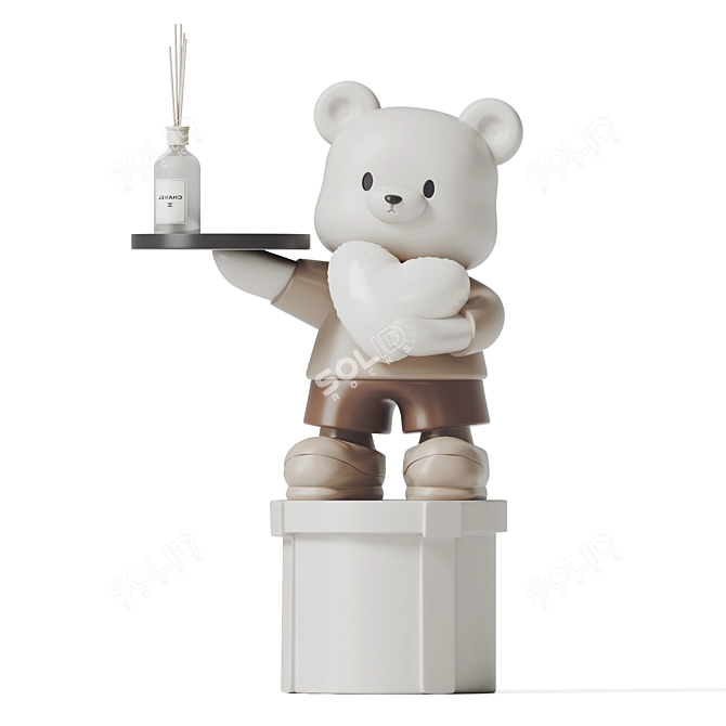 Ceramic Bear Ornaments Shelf Tray 3D model image 1