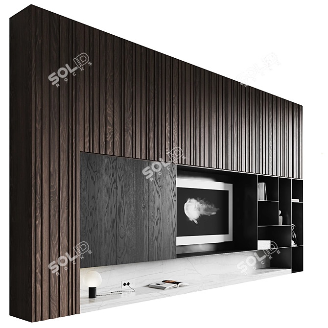 Elegant Modern TV Zone 3D model image 3