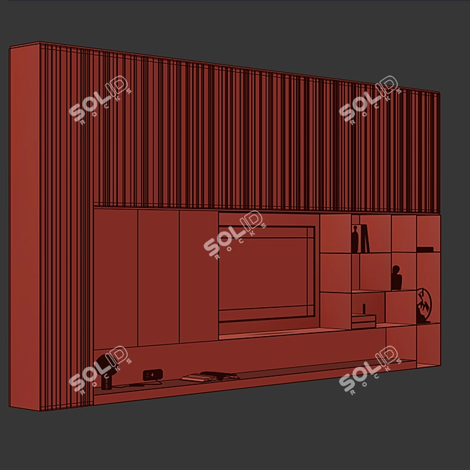 Elegant Modern TV Zone 3D model image 7