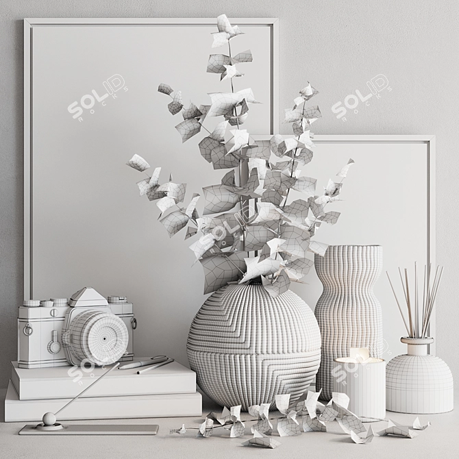 Modern Home Decor Set with Vases 3D model image 4