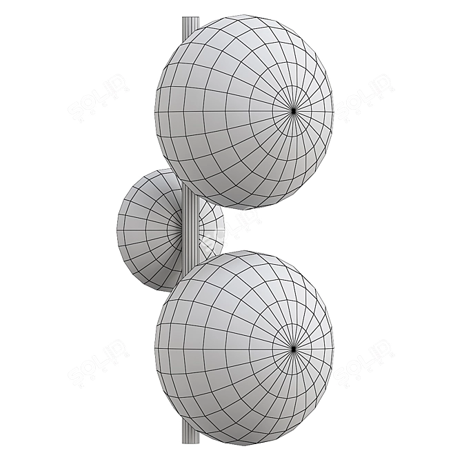 Modern Double IC W1 Plafonnier 3D model image 2