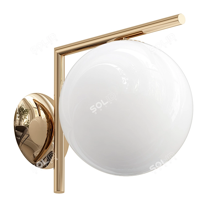 Modern Applique Lighting Fixture 3D model image 1