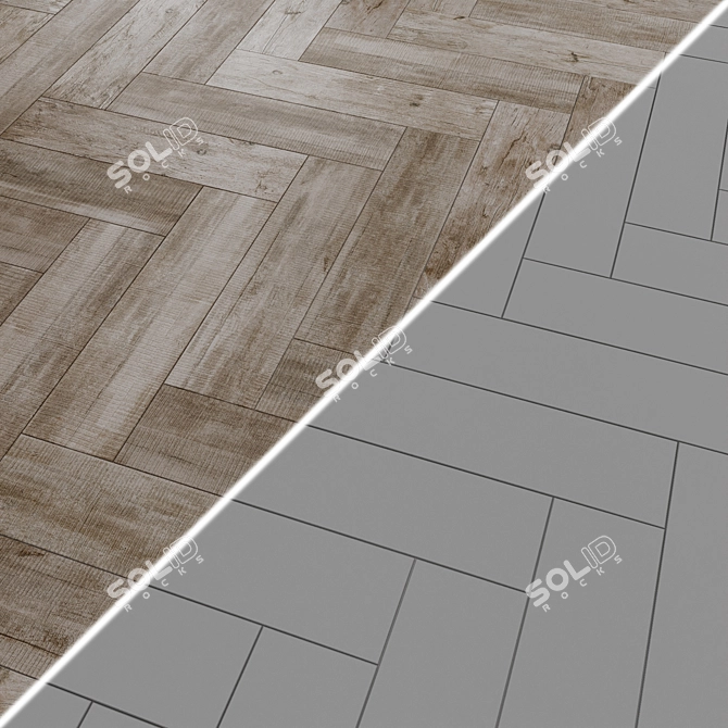 Antique Wood Trim 20x80 Grey & Beige 3D model image 3