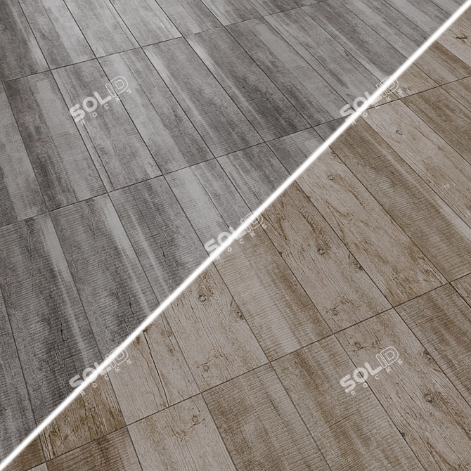 Antique Wood Trim 20x80 Grey & Beige 3D model image 6