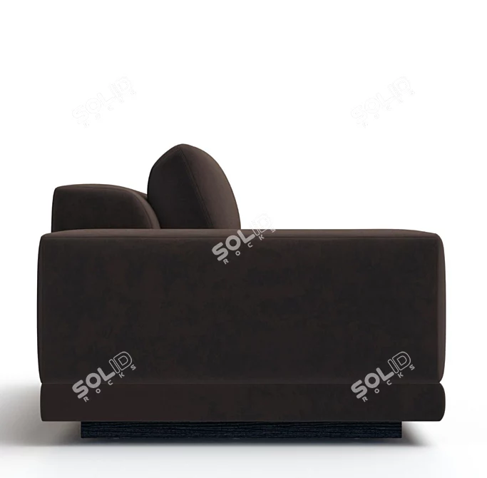 Velvet Maroon Highland Sofa 3D model image 4