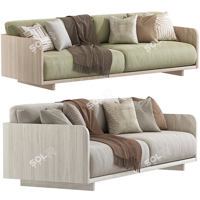 Modern Carter Sofa Settee Home 3D model image 1