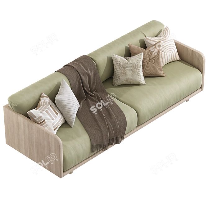 Modern Carter Sofa Settee Home 3D model image 2