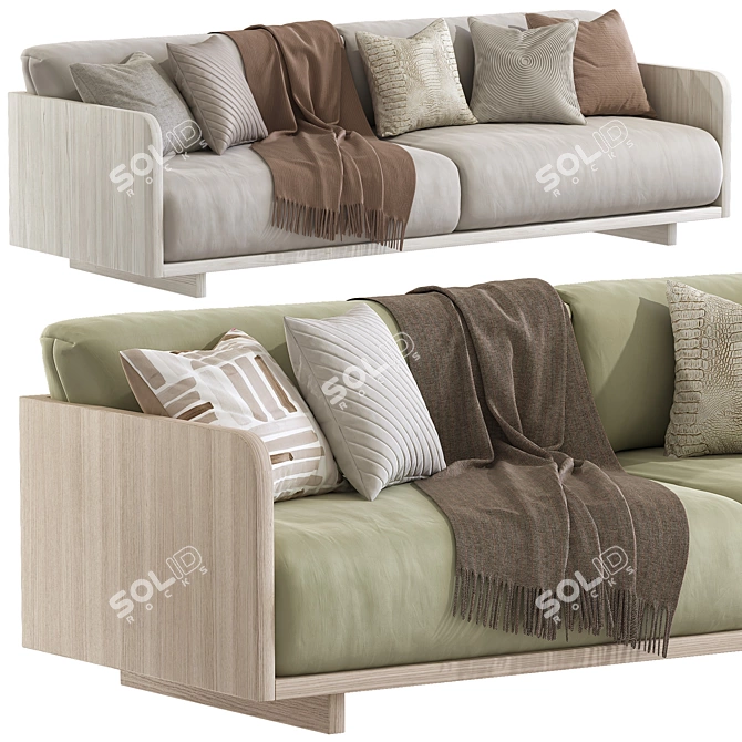 Modern Carter Sofa Settee Home 3D model image 4