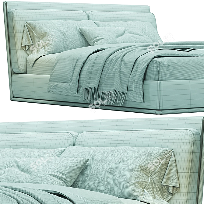 Modern Adam Bed Design Giorgetti 3D model image 2