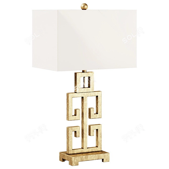 Greek Key Table Lamp Set 3D model image 1