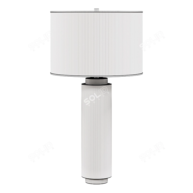 Sleek Nickel Pillar Table Lamp 3D model image 2